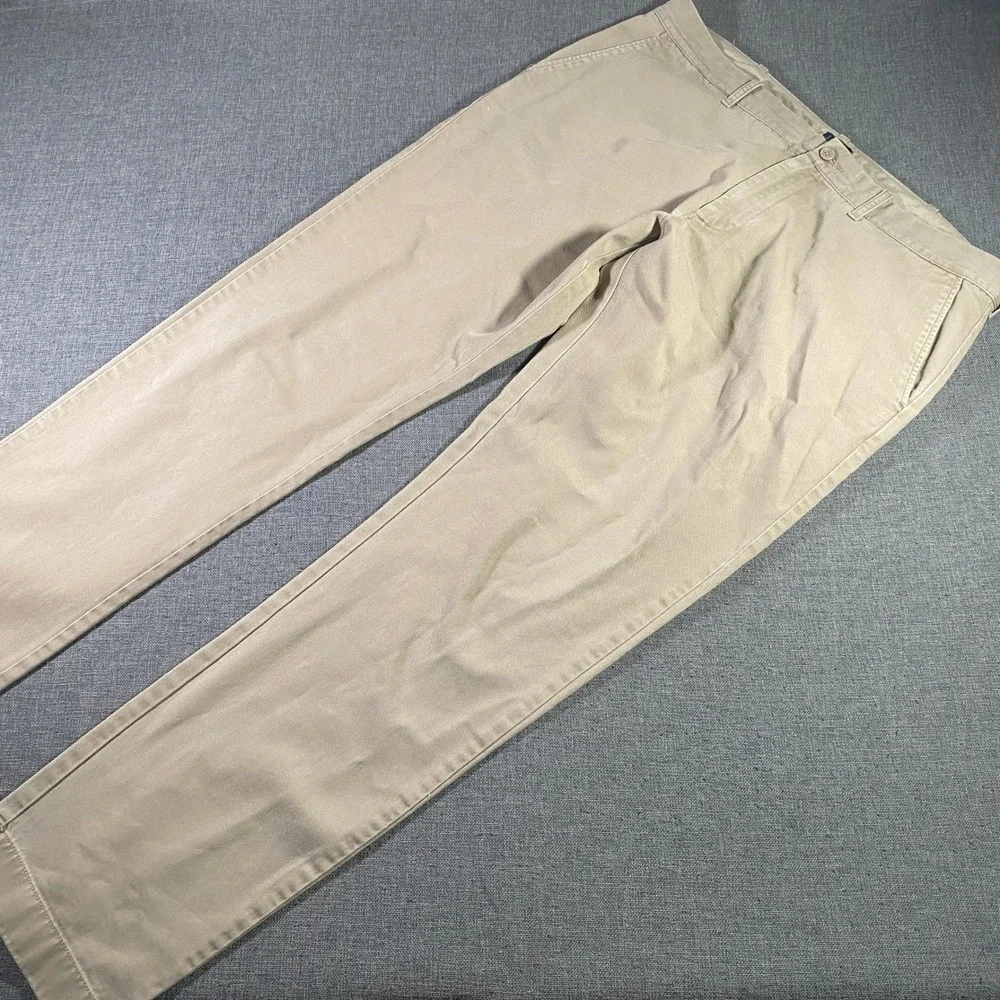 J. Crew The Driggs Mens 36x34 (Fits 36x32) Khaki Beige Chino Pants Cotton Casual